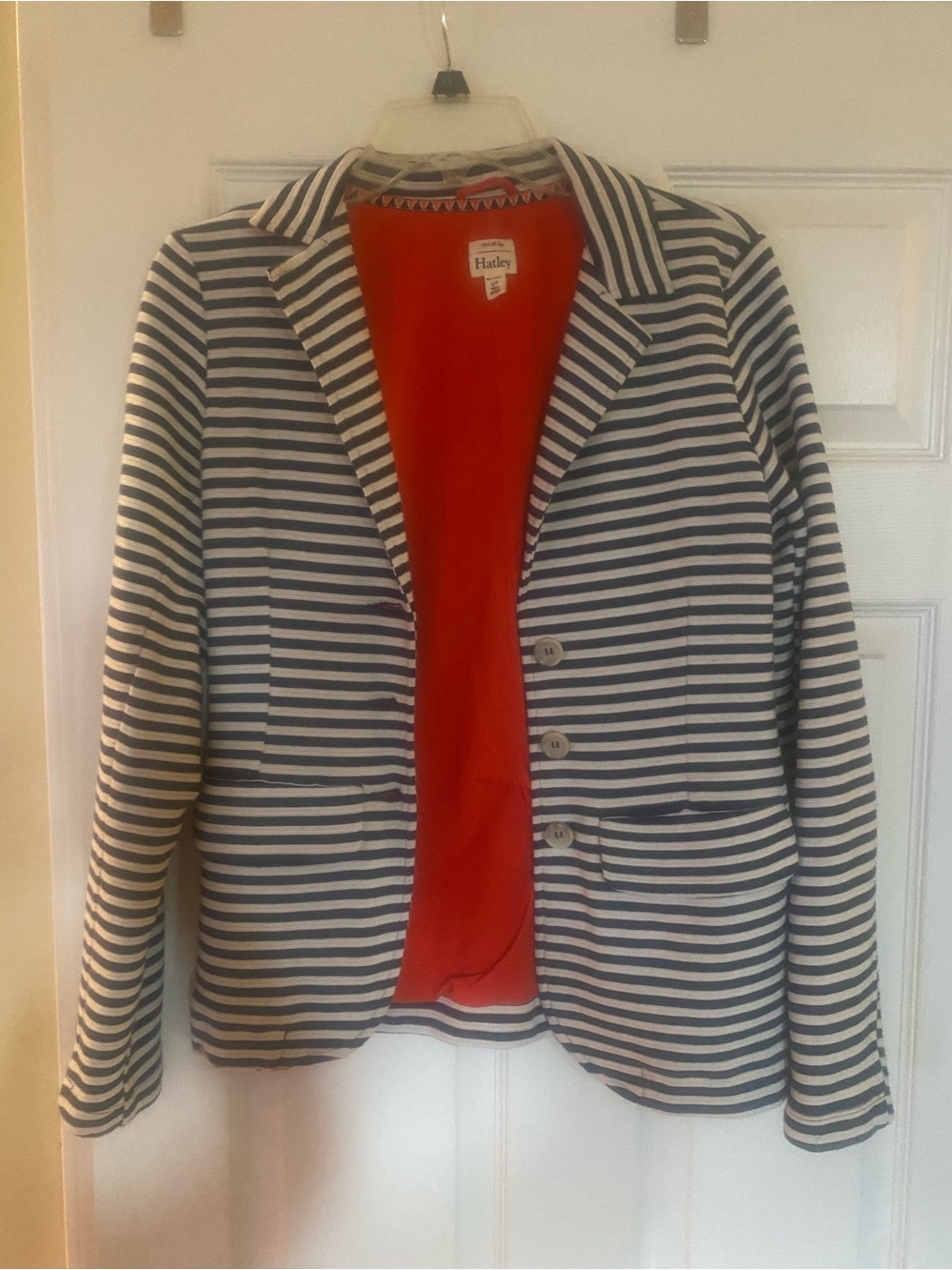 Hatley Navy and White Striped Blazer with Red Lining rate find